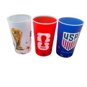 Michelob Ultra FIFA World Cup 2026 Souvenir Cups Set 3 USA Soccer Red White Blue